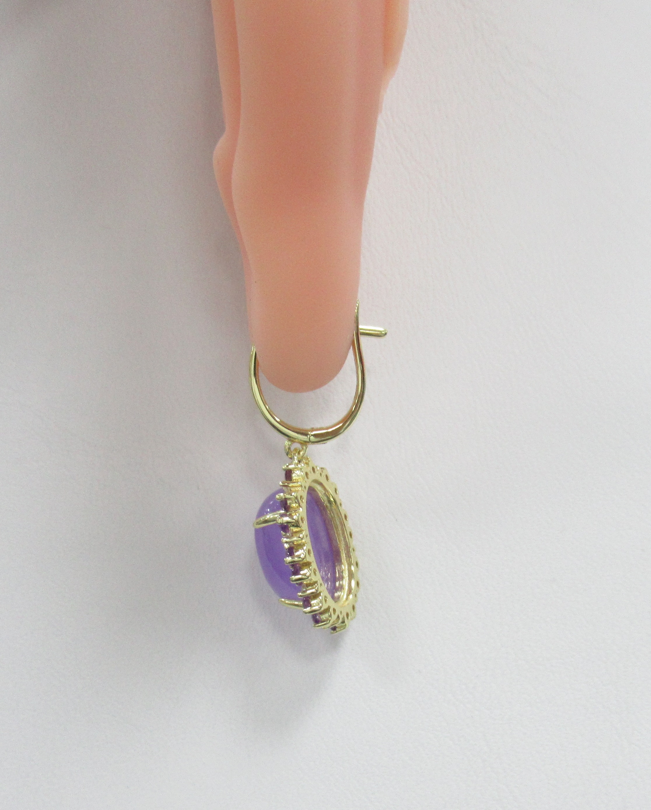 Серебряные серьги с лавандовыми жадеитами